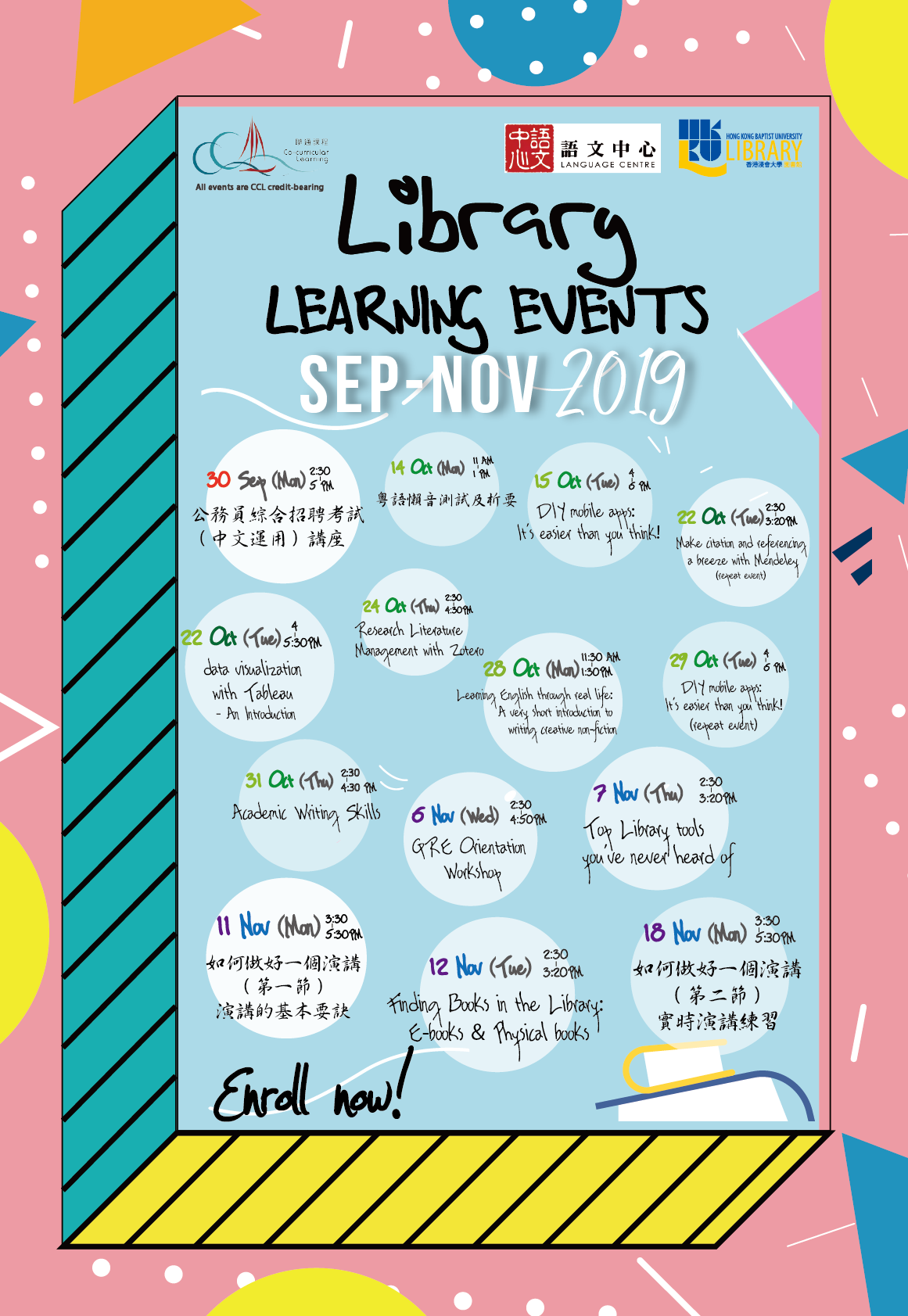 Library Learning Events 2019 2020 sem 1